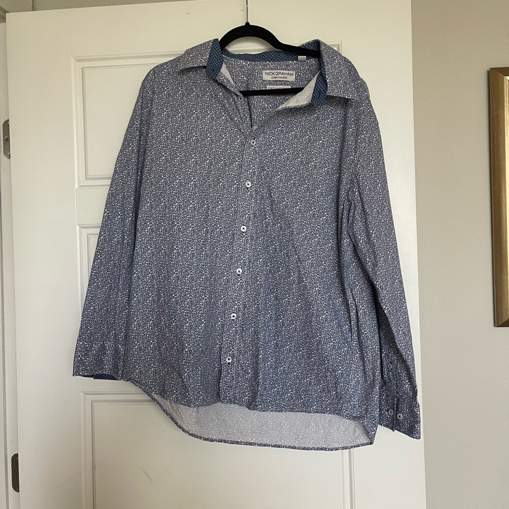 Long sleeve Nick Graham paisley dress shirt
